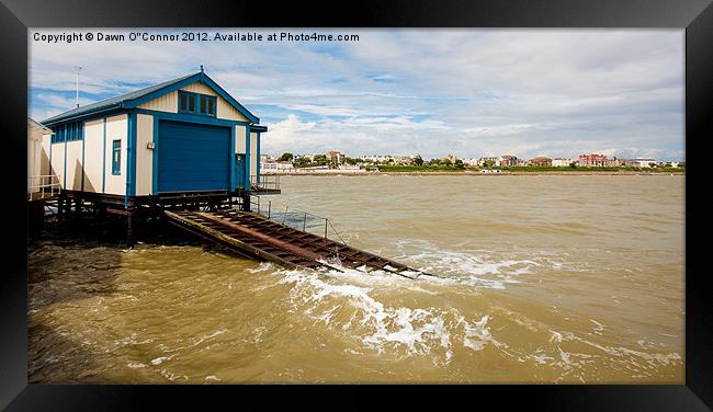 Clacton Pier Lifeboat Shed Framed Print by Dawn O'Connor