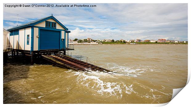 Clacton Pier Lifeboat Shed Print by Dawn O'Connor