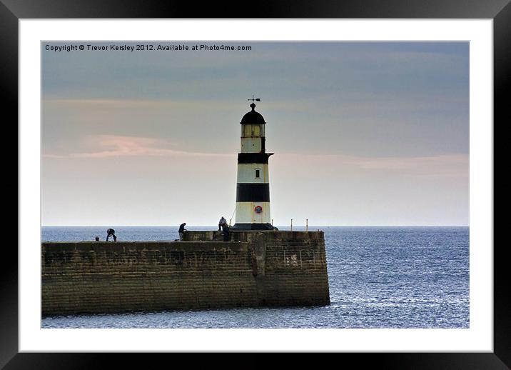 The Light - Seaham Harbour Framed Mounted Print by Trevor Kersley RIP
