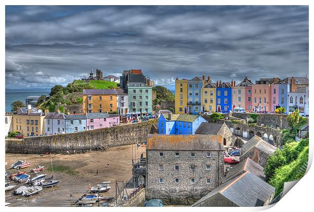 The Colours Of Tenby Harbour Print by Steve Purnell