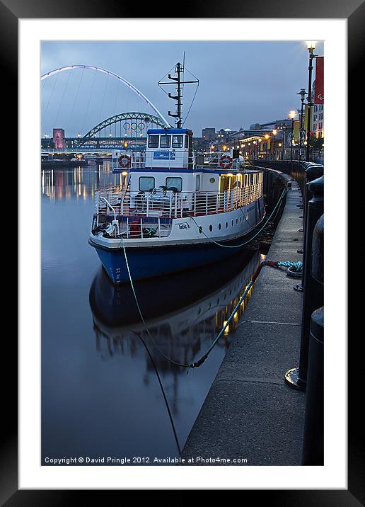River Tyne Cruise Ship Framed Mounted Print by David Pringle