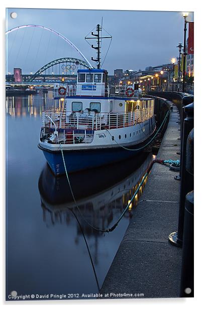 River Tyne Cruise Ship Acrylic by David Pringle