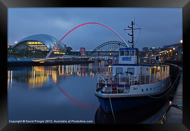 Newcastle Quayside at Night Framed Print by David Pringle