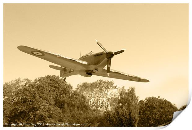 Spitfire Print by Chris Day