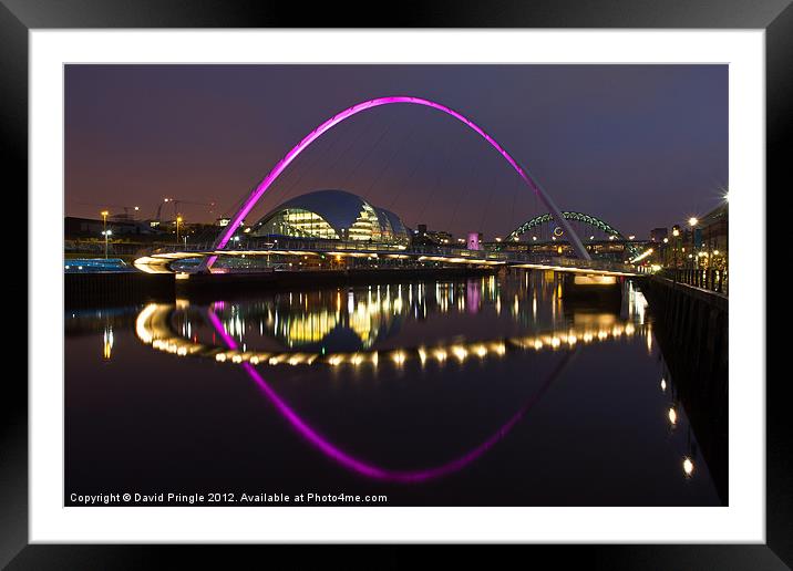 Gateshead Millennium Bridge II Framed Mounted Print by David Pringle