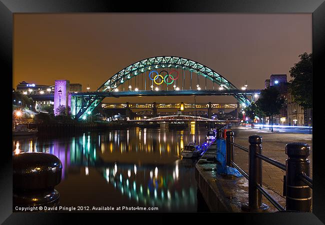 Tyne Bridge at Night Framed Print by David Pringle