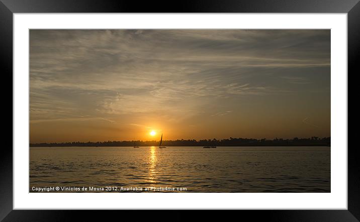 Nile Sunset Framed Mounted Print by Vinicios de Moura
