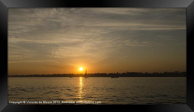 Nile Sunset Framed Print by Vinicios de Moura