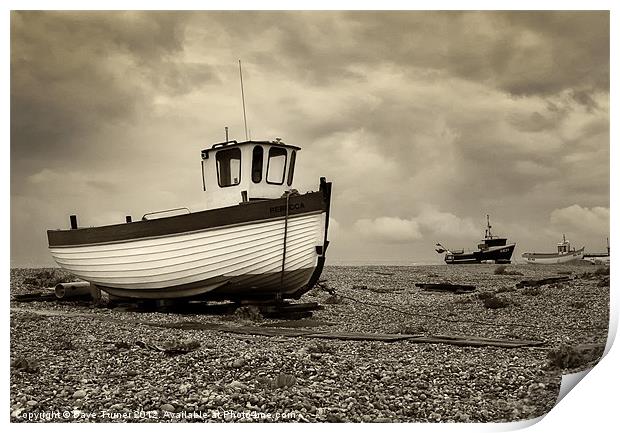Fishing Boat, Dungeness, Kent Print by Dave Turner