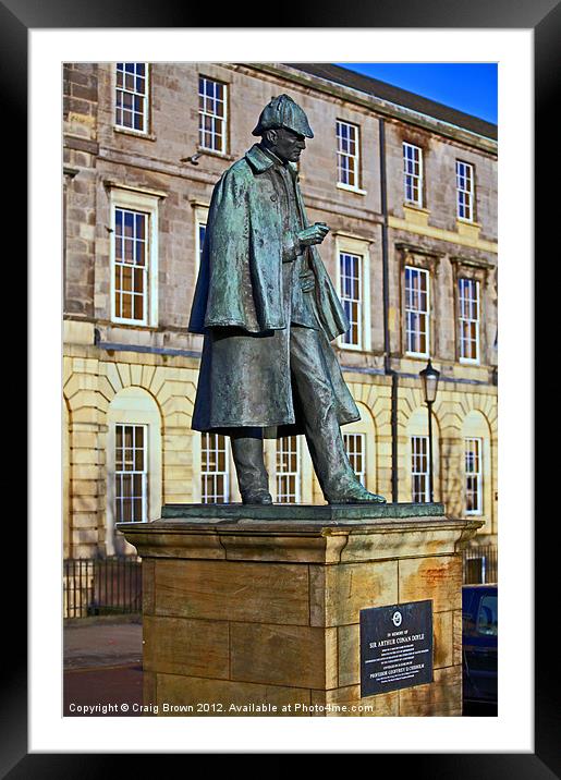 Sherlock Holmes statue, Edinburgh Framed Mounted Print by Craig Brown