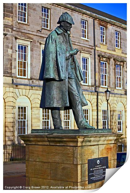 Sherlock Holmes statue, Edinburgh Print by Craig Brown