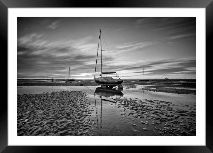 GROUNDED ON THE ESTUARY Framed Mounted Print by raymond mcbride
