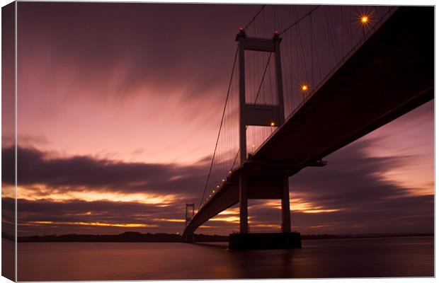 Severn Bridge at sunrise Canvas Print by Steve JamesSteveJ