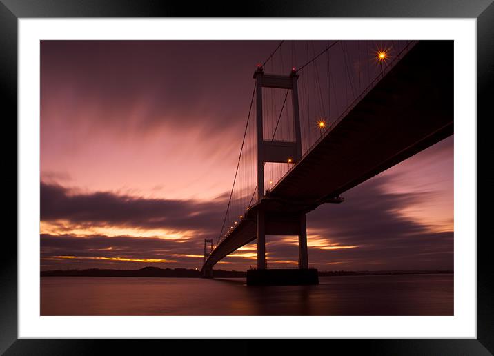 Severn Bridge at sunrise Framed Mounted Print by Steve JamesSteveJ