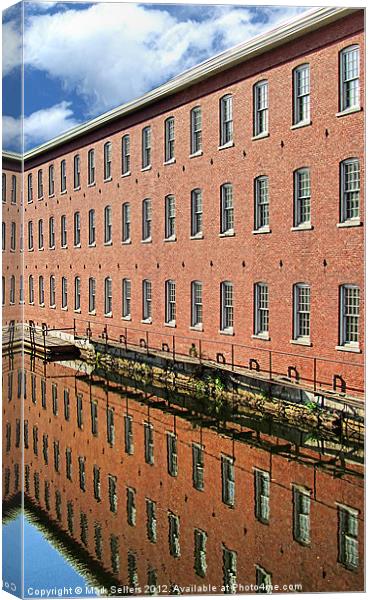 Boott Cotton Mill Reflection Canvas Print by Mark Sellers