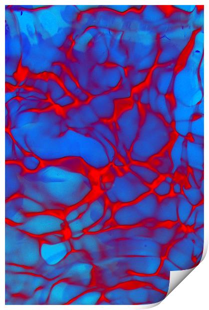 Red ripples on blue water Print by Christopher Mullard