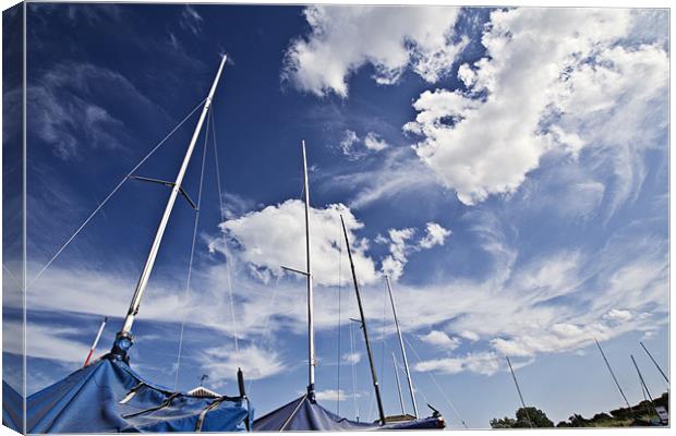 Masts and Clouds over Morston Quay Canvas Print by Paul Macro