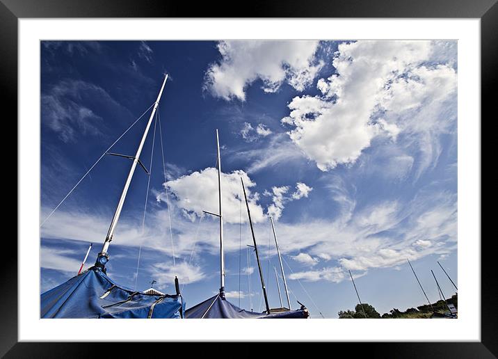 Masts and Clouds over Morston Quay Framed Mounted Print by Paul Macro