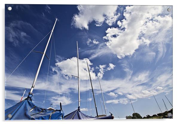 Masts and Clouds over Morston Quay Acrylic by Paul Macro