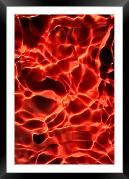 Red ripples in water Framed Mounted Print by Christopher Mullard
