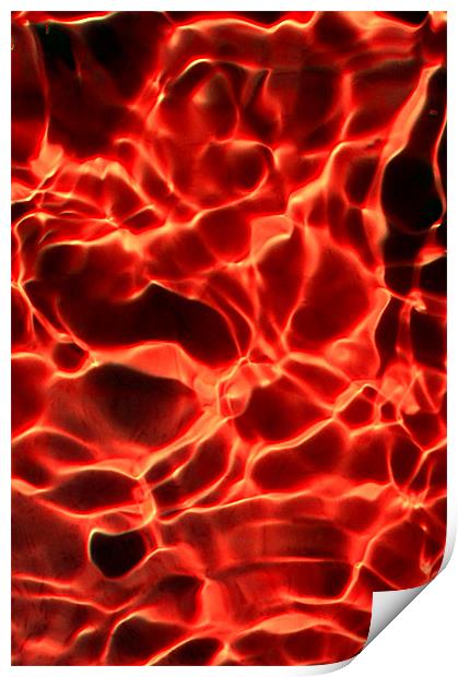 Red ripples in water Print by Christopher Mullard