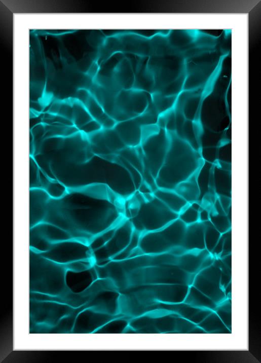 Teal ripples in water Framed Mounted Print by Christopher Mullard