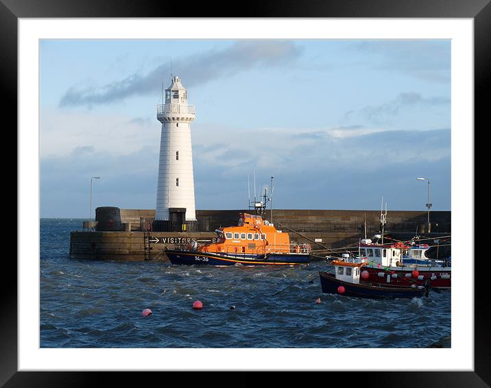 Donaghadee Lighthouse Framed Mounted Print by Noreen Linale