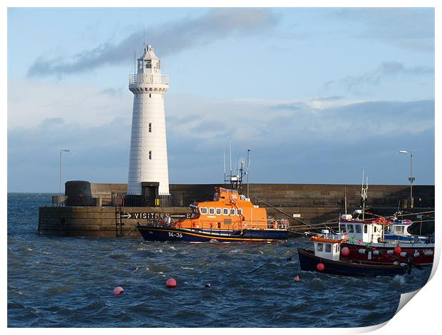 Donaghadee Lighthouse Print by Noreen Linale