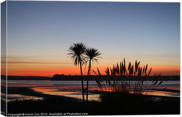 Poole Harbour Sunset Silhouette Canvas Print by Kevin Cox
