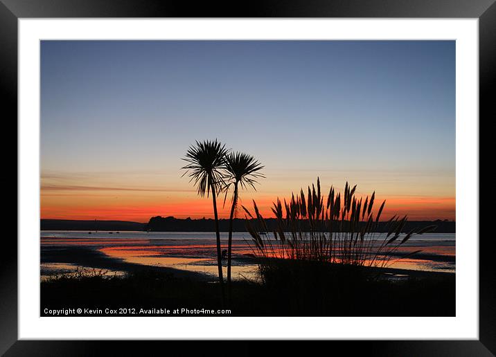 Poole Harbour Sunset Silhouette Framed Mounted Print by Kevin Cox