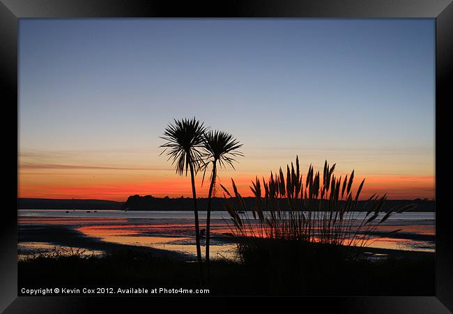 Poole Harbour Sunset Silhouette Framed Print by Kevin Cox
