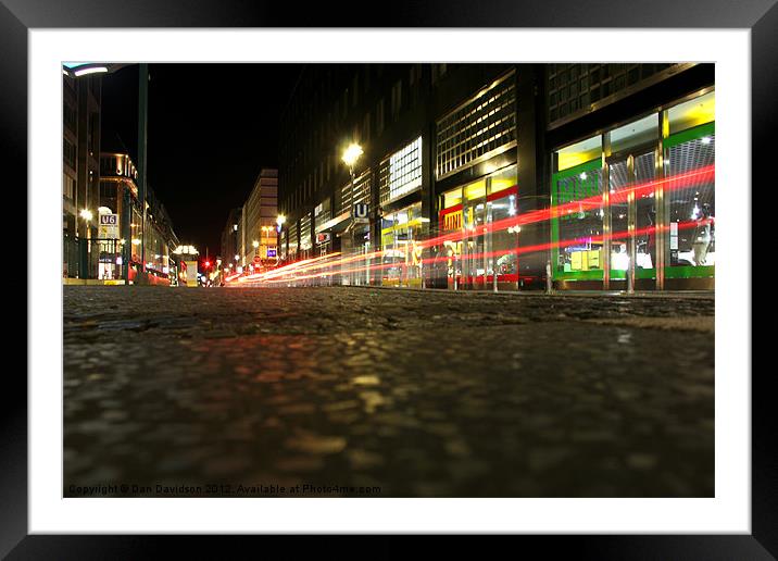 Friedrichstrasse Berlin Night Framed Mounted Print by Dan Davidson