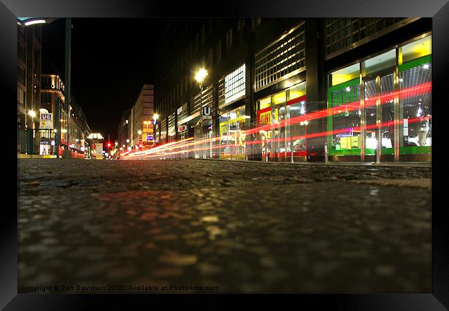 Friedrichstrasse Berlin Night Framed Print by Dan Davidson