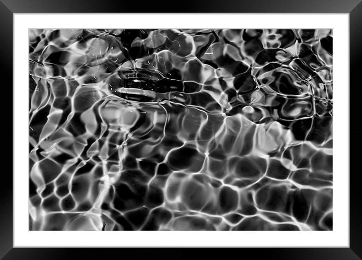 Black and White ripples Framed Mounted Print by Christopher Mullard