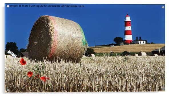 Happisburgh lighthouse landscape Acrylic by Mark Bunning