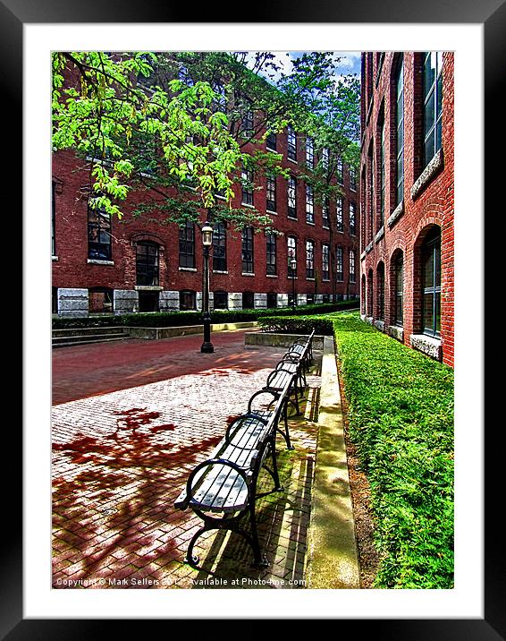 Boott Mill Courtyard Framed Mounted Print by Mark Sellers