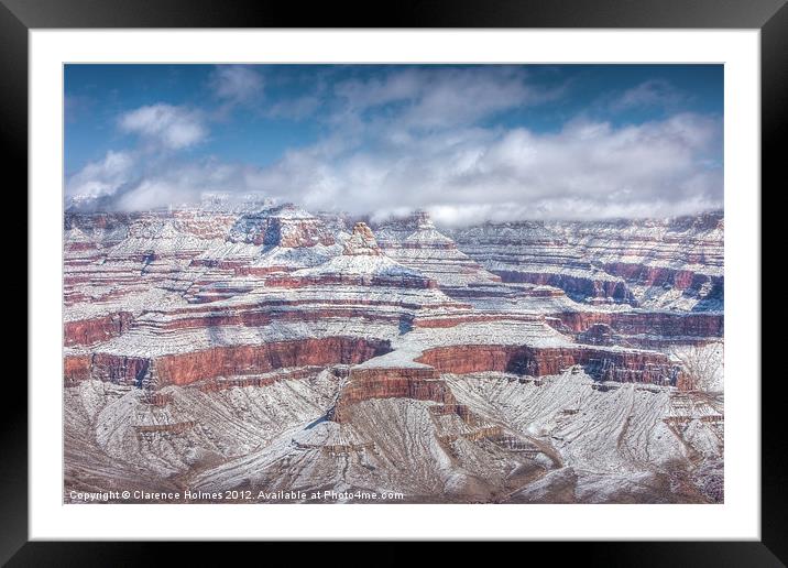 Grand Canyon in Winter Framed Mounted Print by Clarence Holmes