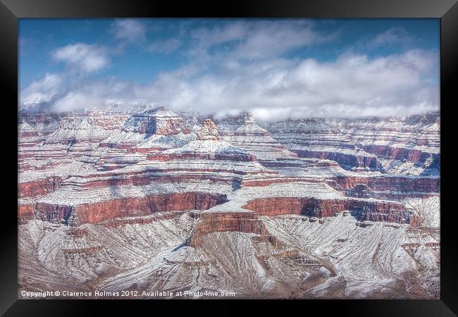 Grand Canyon in Winter Framed Print by Clarence Holmes