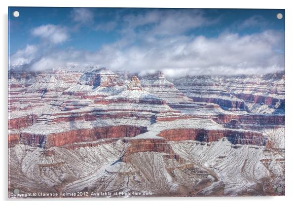 Grand Canyon in Winter Acrylic by Clarence Holmes