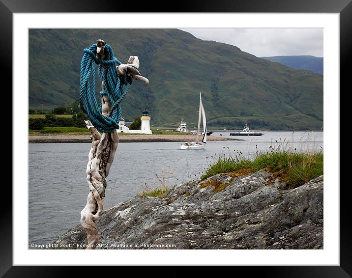 Yacht on Loch linhie Framed Mounted Print by Scott Thomson