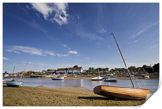 Low tide in Burham Overy Staithe Print by Paul Macro