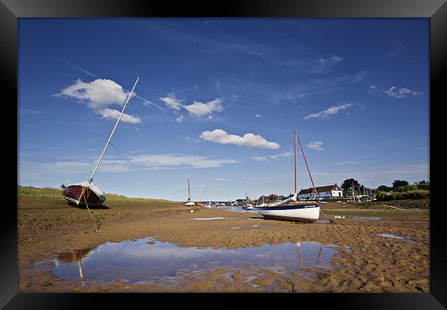 Boat Reflections in Burnham Overy Staithe Framed Print by Paul Macro