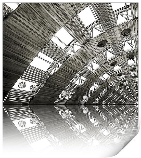 airport reflections Print by Heather Newton