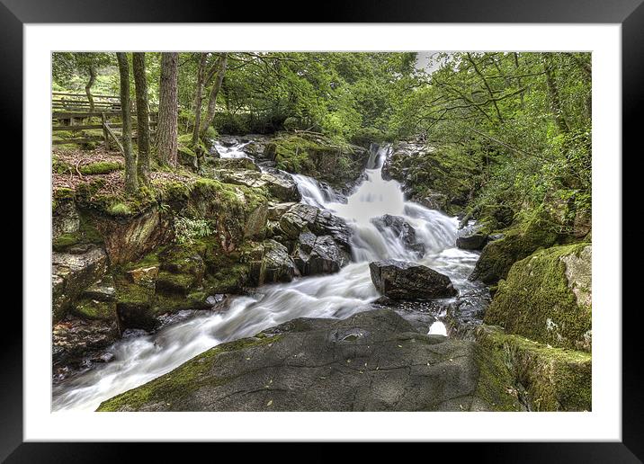 Waterfall Framed Mounted Print by Roger Green
