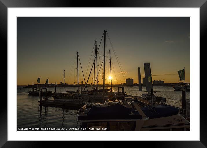 Sunset at Portsmouth Harbor Framed Mounted Print by Vinicios de Moura