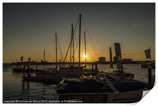Sunset at Portsmouth Harbor Print by Vinicios de Moura