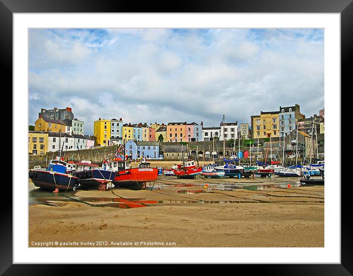 Tenby Harbour DayLight.Pembrokeshire. Framed Mounted Print by paulette hurley