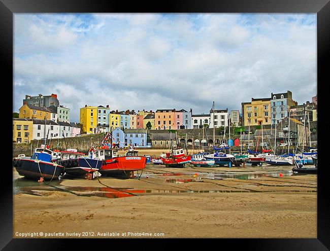 Tenby Harbour DayLight.Pembrokeshire. Framed Print by paulette hurley