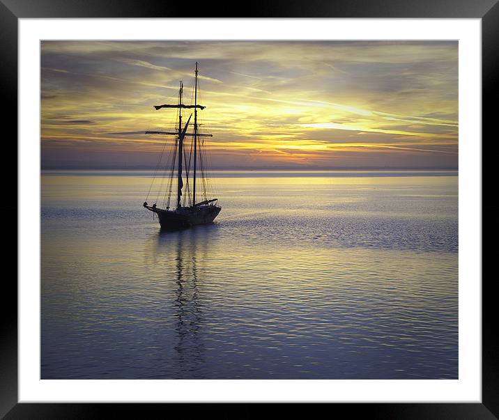 Tall Ship sunrise Framed Mounted Print by Barry Maytum
