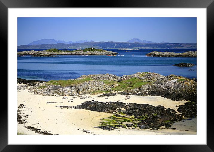 Scottish seascape, Island of Skye in background Framed Mounted Print by Linda More